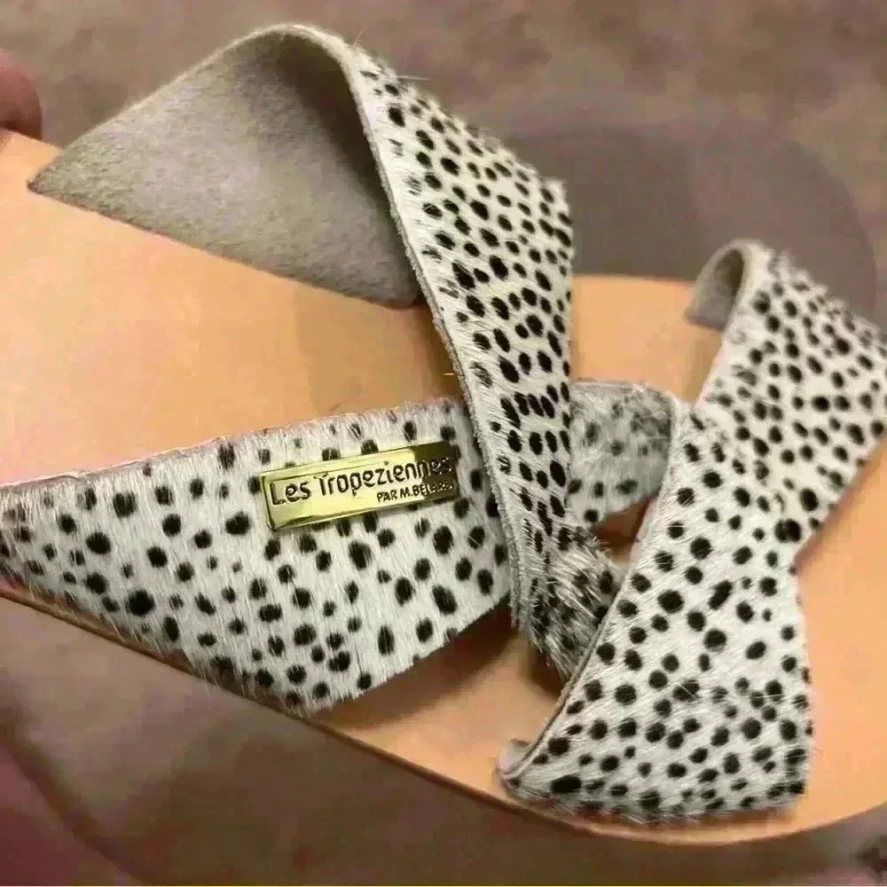 Les Tropeziennes Women's Brown & Tan Cheetah Print Sandals Size 39 (Fits 7.5-8) - Picture 3 of 3